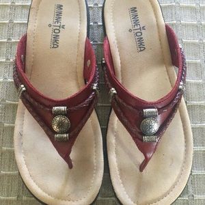 Minnetonka Red Sandals, Size 7